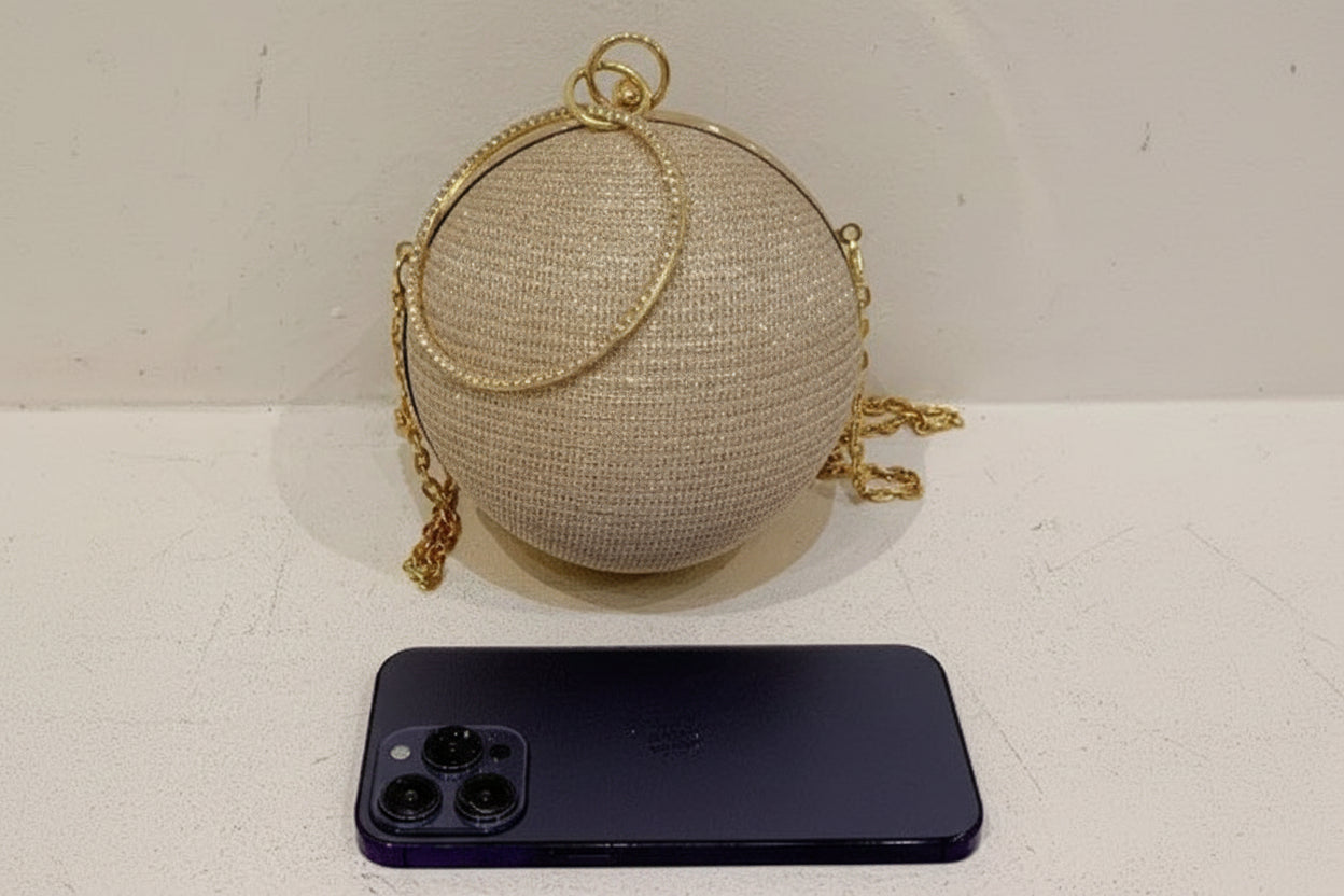 Shiny & Glitter Round Evening Bag