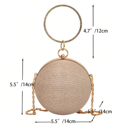 Shiny & Glitter Round Evening Bag