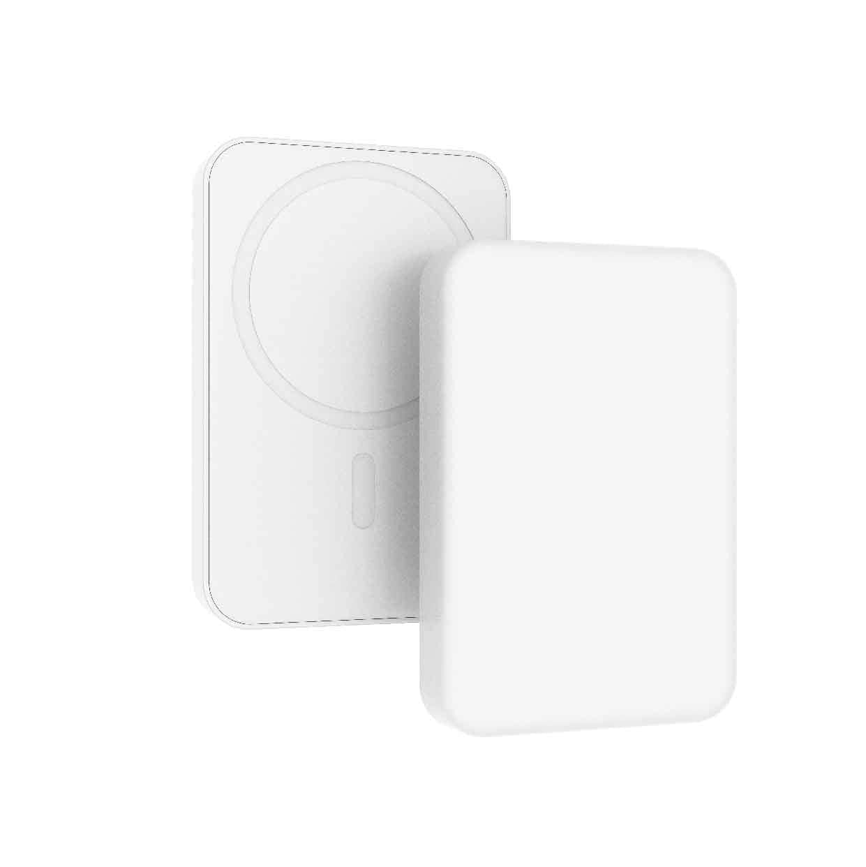 Laser 5000mAh Magnetic Wireless Power Bank White