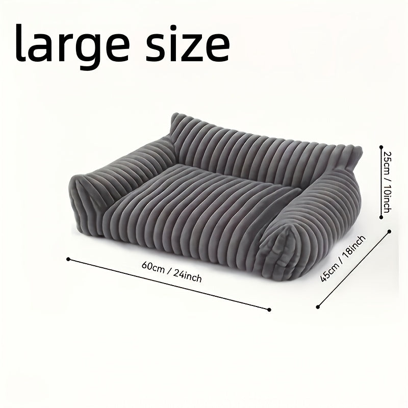 White Comfortable Cat Sofa – Soft Plush Cat Bed, Cosy Sleeping Basket & Modern Pet Furniture