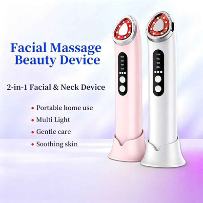 7-Color LED Face Lift Device –  Skin Tightening and Lifting, LED Light Therapy  - Pink - Size 160mm