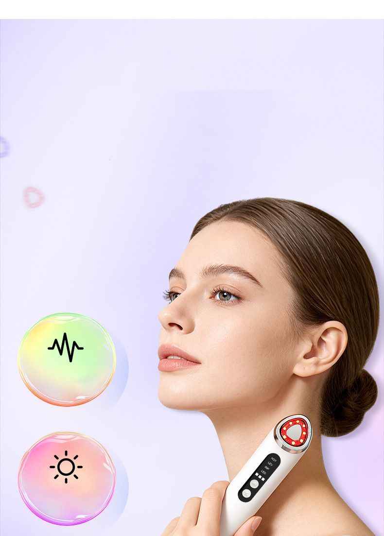 7-Color LED Face Lift Device –  Skin Tightening and Lifting, LED Light Therapy  - Pink - Size 160mm