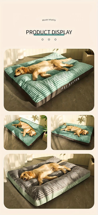 Warm Thick Washable Dog Bed – High Backrest – Gray – 47 × 37.4in