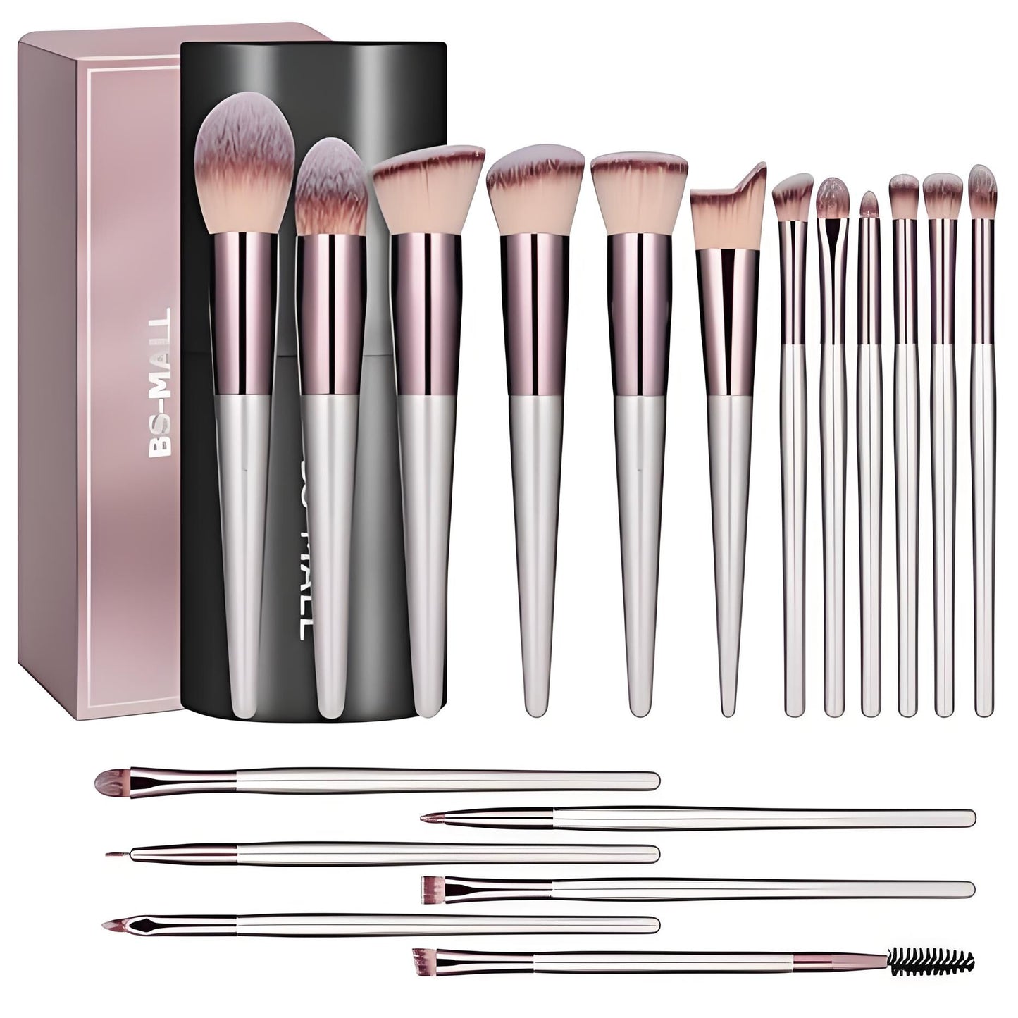 Champagne Gold Makeup Brush Set (18-Piece)
