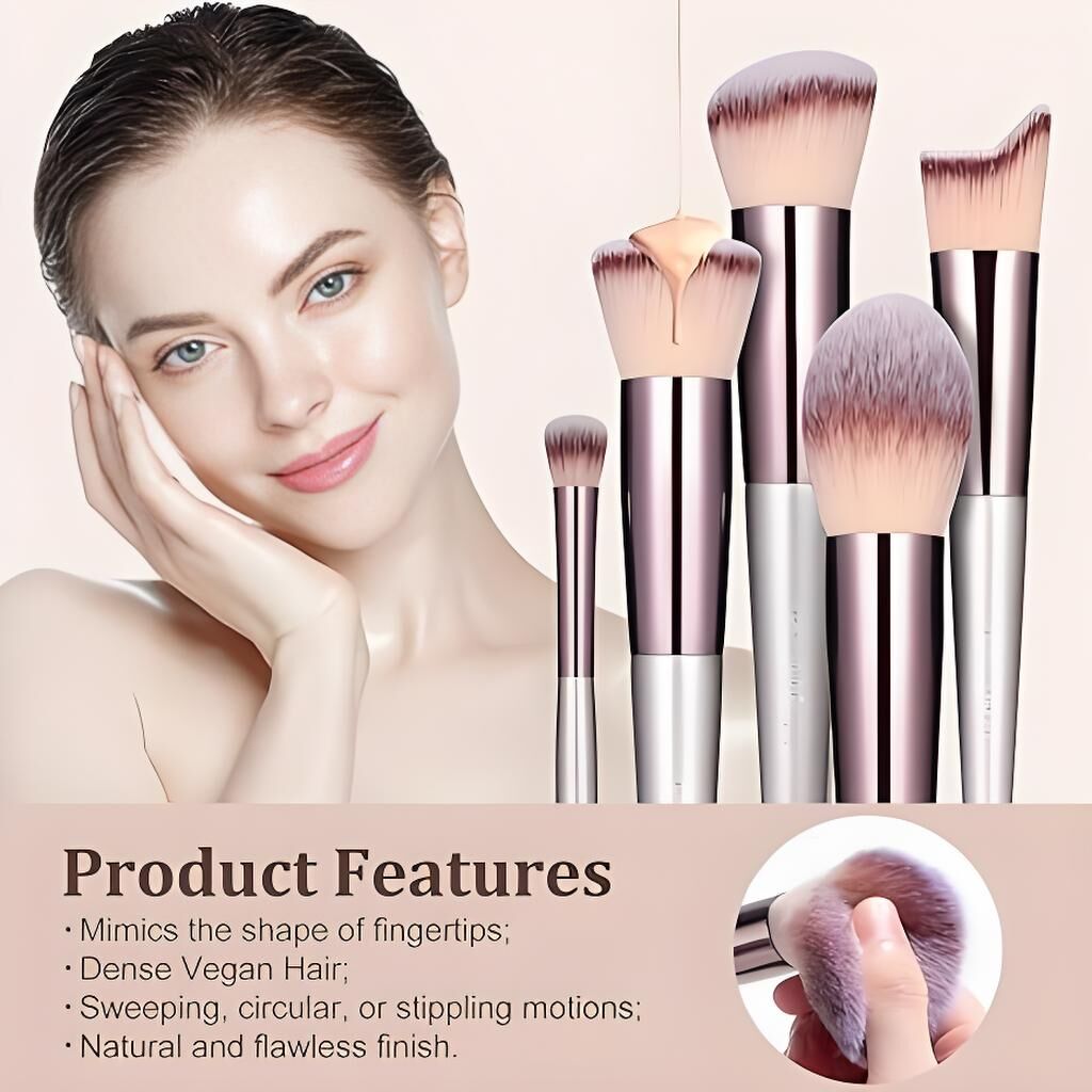 Champagne Gold Makeup Brush Set (18-Piece)