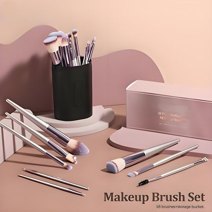 Champagne Gold Makeup Brush Set (18-Piece)