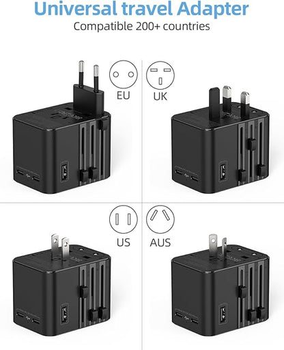 Universal International Power Adapter 2 USB-C &1 USB A
