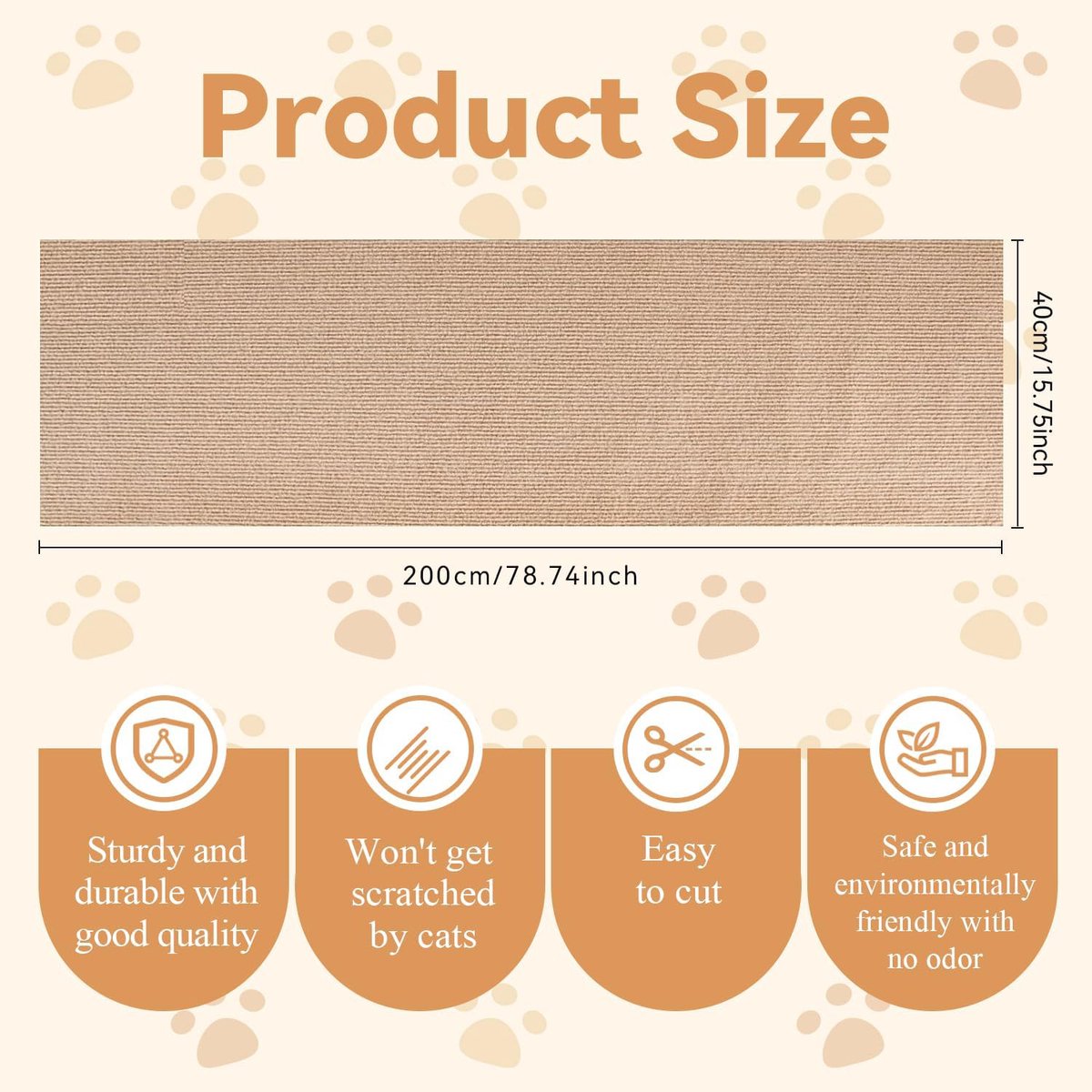 Self-Adhesive Cat Scratching Mat – 40 × 200cm – Furniture & Sofa Protection