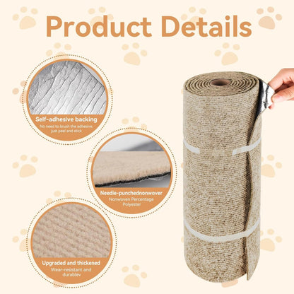 Self-Adhesive Cat Scratching Mat – 40 × 200cm – Furniture & Sofa Protection