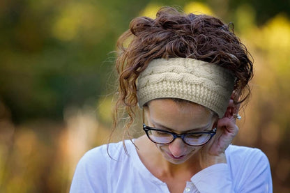 3-Piece Winter Cable-Knit Headbands – Black, Red & Khaki