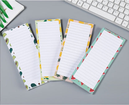 4-Pack Magnetic Fridge Notebooks – Fruit Motif Grocery & To-Do Lists