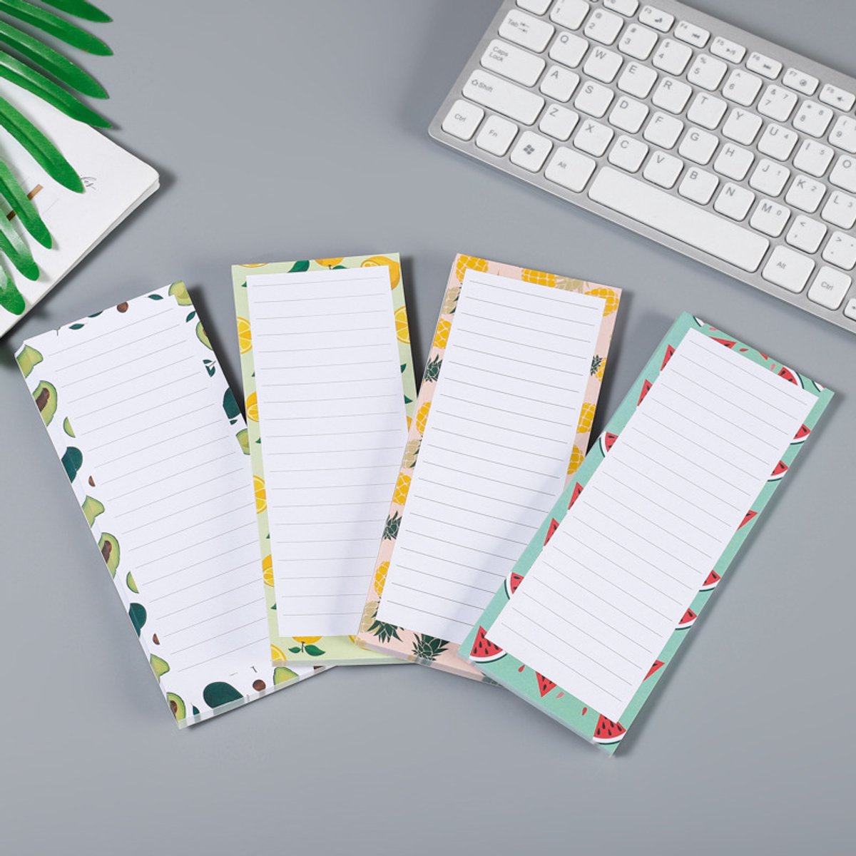 4-Pack Magnetic Fridge Notebooks – Fruit Motif Grocery & To-Do Lists