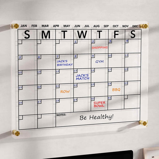 Magnetic Weekly Planner Board – Transparent Acrylic Family Planner