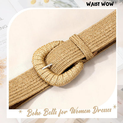 Fashionable Bohemian belts - Rattan belts Raffia women's belts