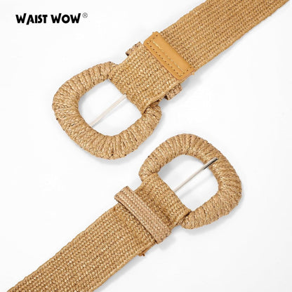 Fashionable Bohemian belts - Rattan belts Raffia women's belts