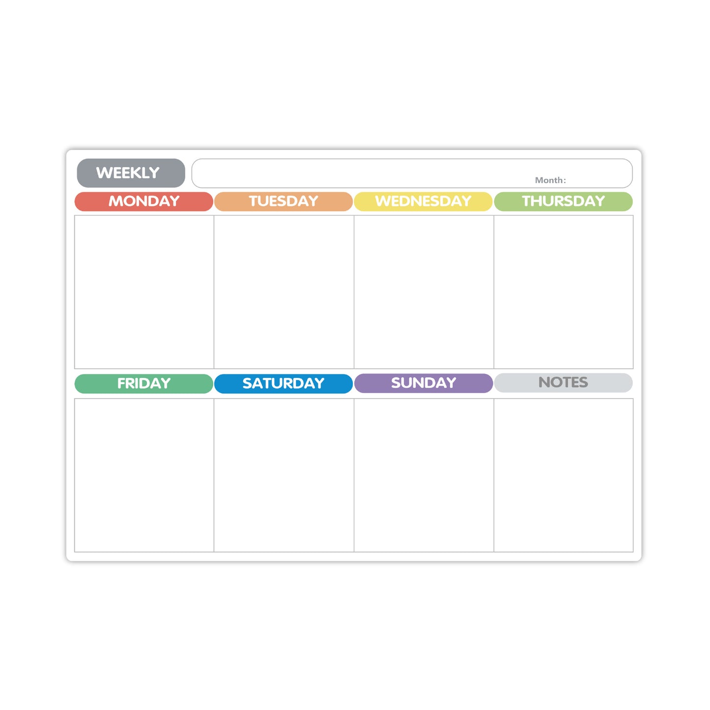 Magnetic Whiteboard Planner Set – Weekly & Monthly Planner with 8 Markers