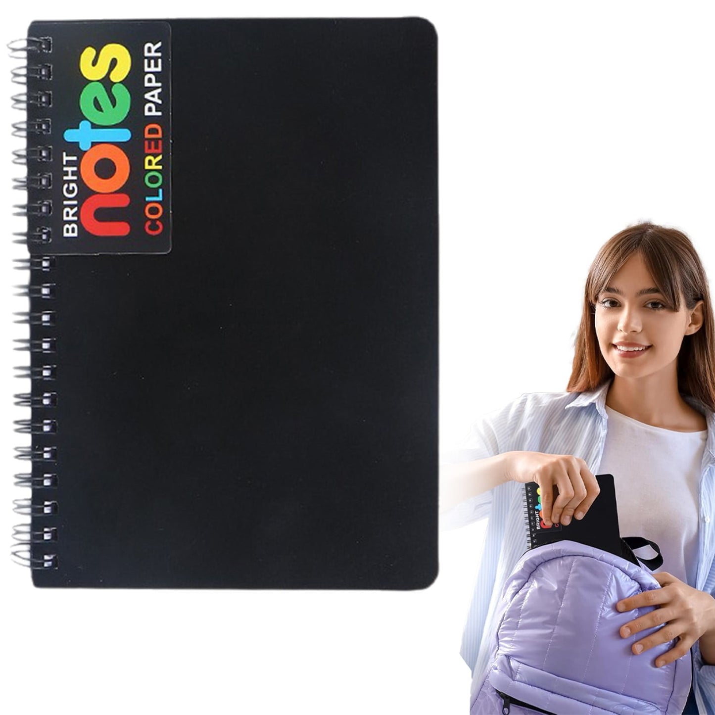 Wirebound College Ruled Notebook – 100 Sheets with Colour-Coded Pages