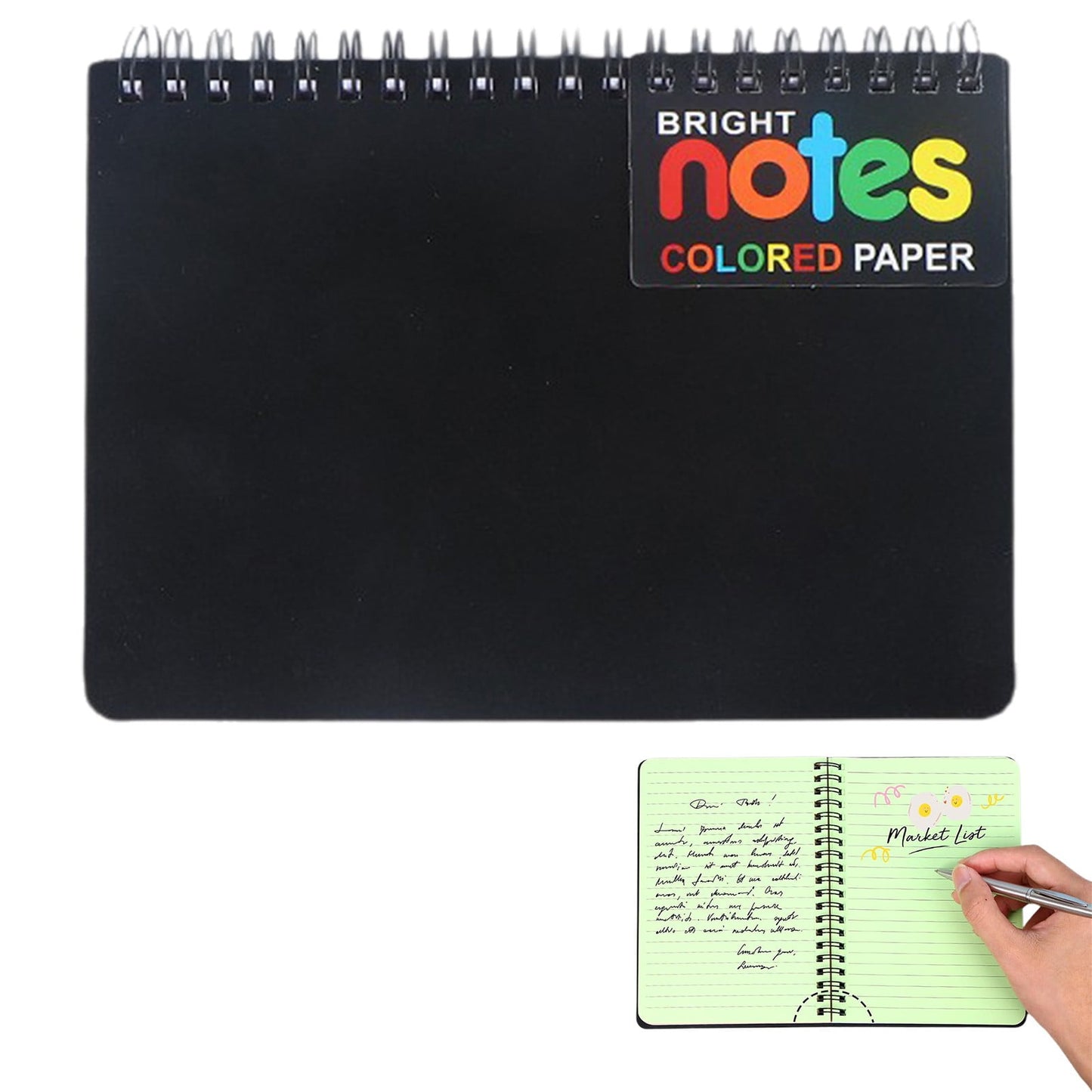 Wirebound College Ruled Notebook – 100 Sheets with Colour-Coded Pages