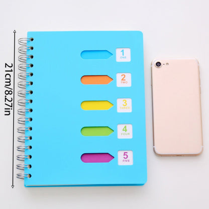 5-Subject Spiral Notebook – 220 Pages, Removable Dividers, 5 x 7 Inch