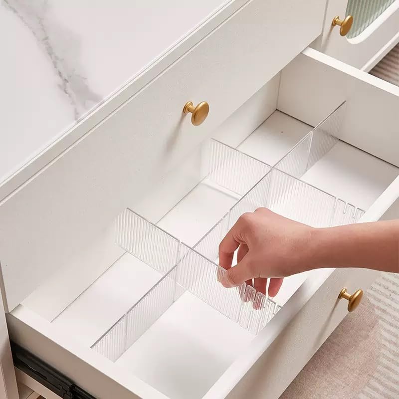Drawer dividers with clips - Adjustable drawer divider - 2mm - Transparent