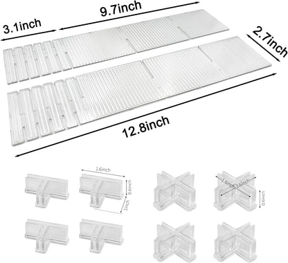 Drawer dividers with clips - Adjustable drawer divider - 2mm - Transparent