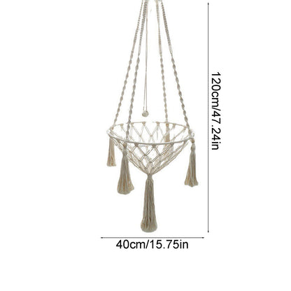 Handwoven Macrame Cat Hammock – Stylish Boho Comfort
