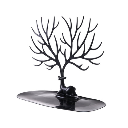 White Deer Tree Jewellery Stand & Tray