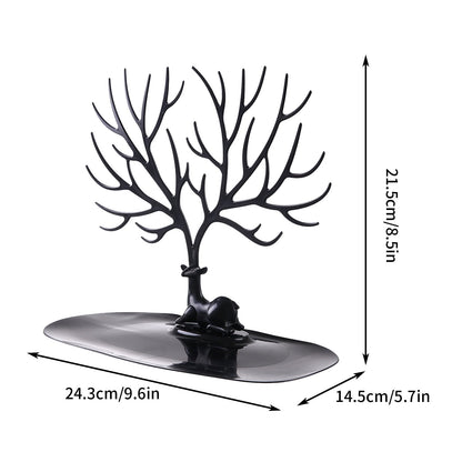 White Deer Tree Jewellery Stand & Tray