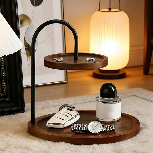 Solid Wood Two-Tier Vanity Organiser