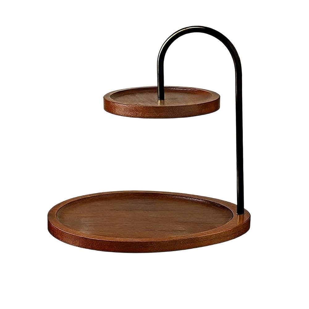 Solid Wood Two-Tier Vanity Organiser