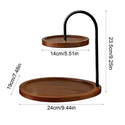 Solid Wood Two-Tier Vanity Organiser