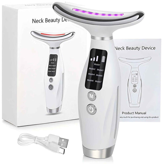 Rechargeable Facial and Neck Beauty Device, 7-Mode Facial Massage