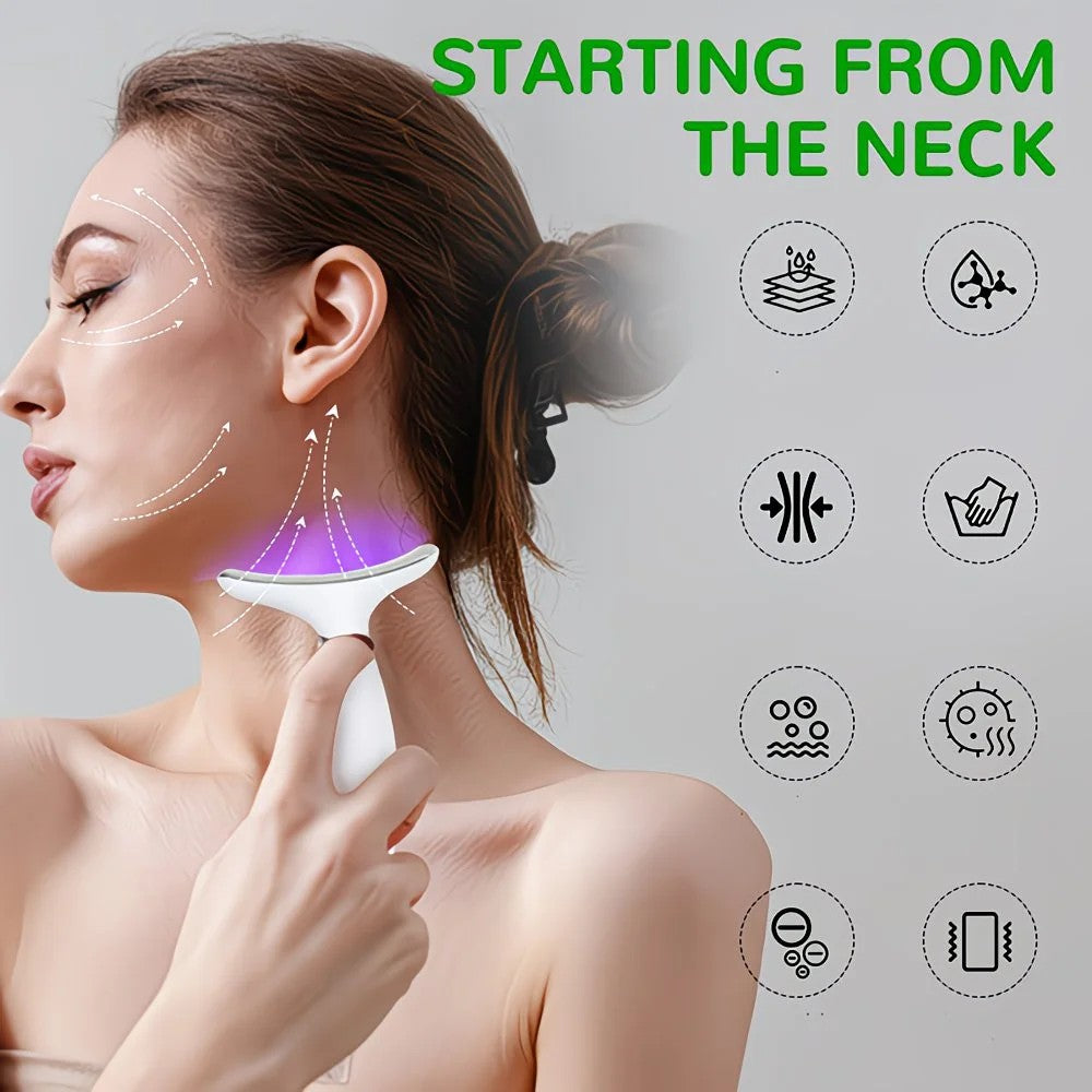 Rechargeable Facial and Neck Beauty Device, 7-Mode Facial Massage