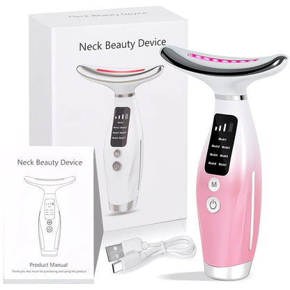 Rechargeable Facial and Neck Beauty Device, 7-Mode Facial Massage