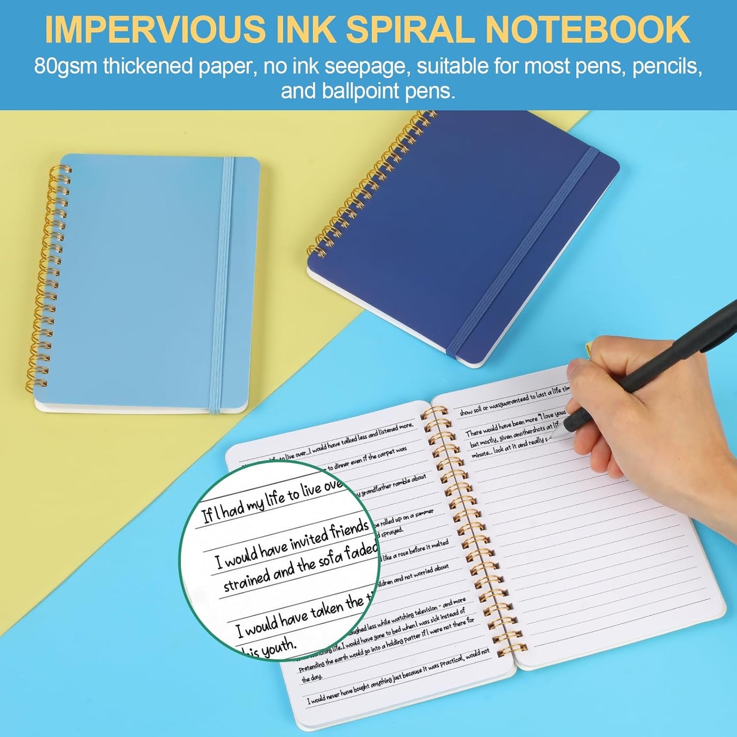 3-Pack Small Spiral Notebooks – 5 x 7 Inch Blue & Morandi Journals