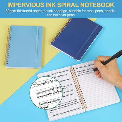 3-Pack Small Spiral Notebooks – 5 x 7 Inch Blue & Morandi Journals