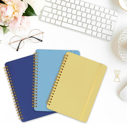 3-Pack Small Spiral Notebooks – 5 x 7 Inch Blue & Morandi Journals