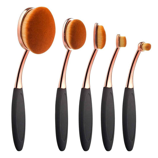 5 Pieces Oval Makeup Brush Set