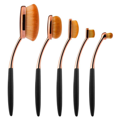 5 Pieces Oval Makeup Brush Set
