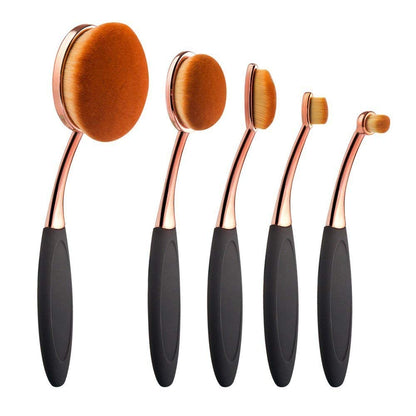 5 Pieces Oval Makeup Brush Set