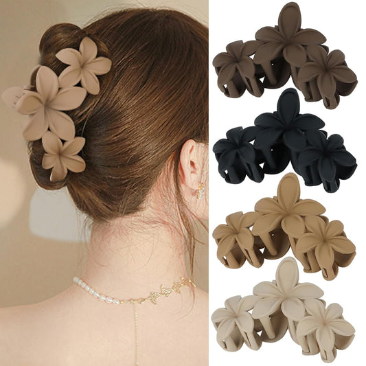 4-Pack Large 11.5cm Hair Clips – Strong Grip Anti-Slip Flower Hair Claw Clips