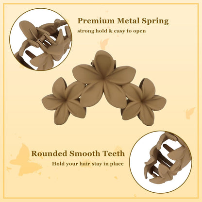 4-Pack Large 11.5cm Hair Clips – Strong Grip Anti-Slip Flower Hair Claw Clips