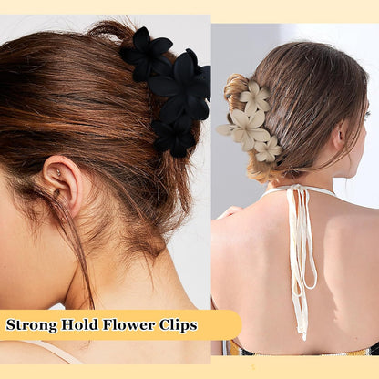 4-Pack Large 11.5cm Hair Clips – Strong Grip Anti-Slip Flower Hair Claw Clips
