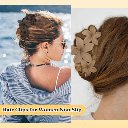 4-Pack Large 11.5cm Hair Clips – Strong Grip Anti-Slip Flower Hair Claw Clips