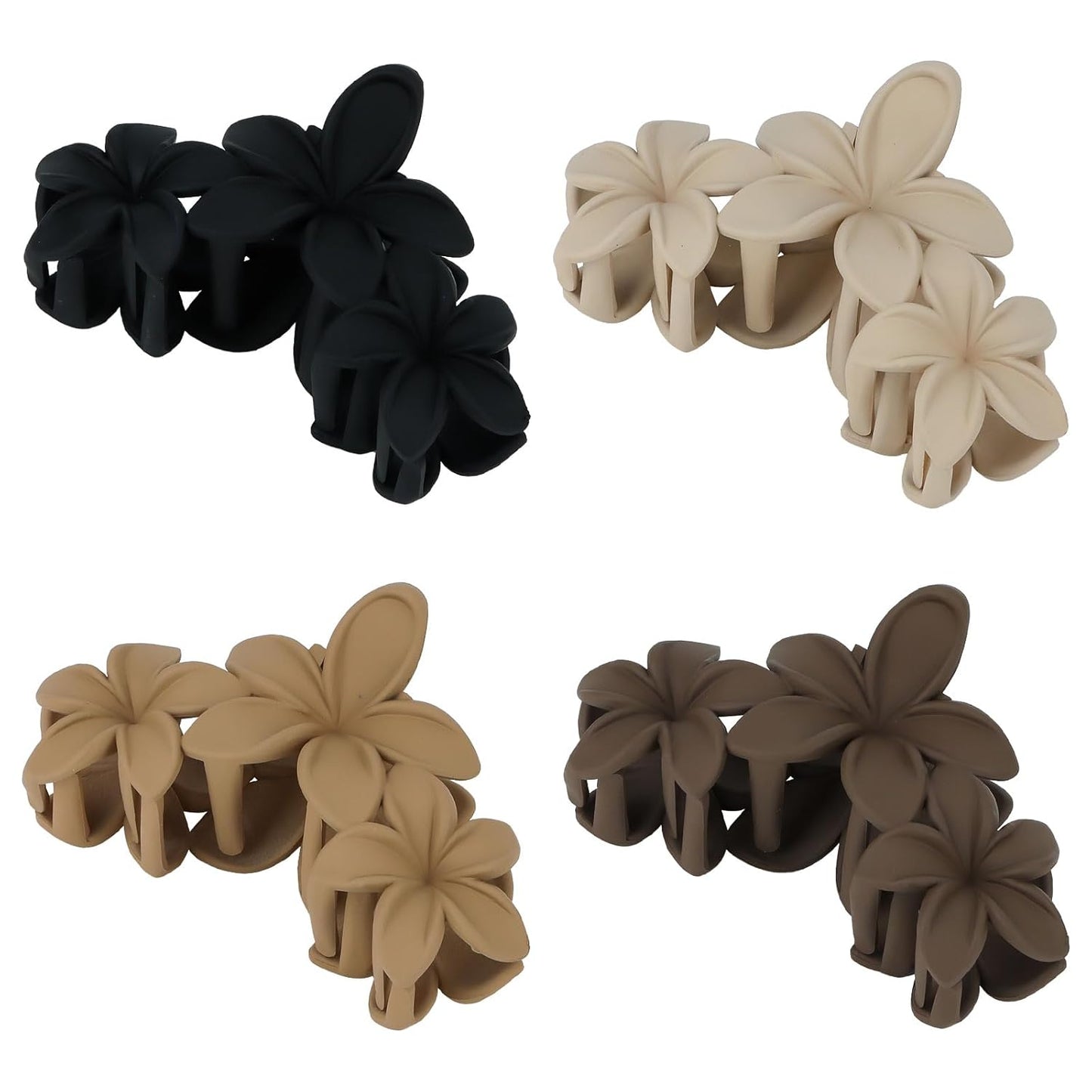 4-Pack Large 11.5cm Hair Clips – Strong Grip Anti-Slip Flower Hair Claw Clips