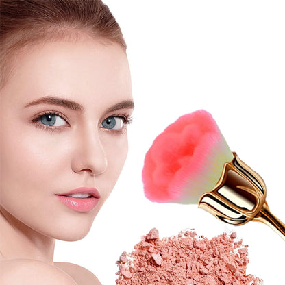 2-Piece Rose Makeup Brush Set – Gold & Pink
