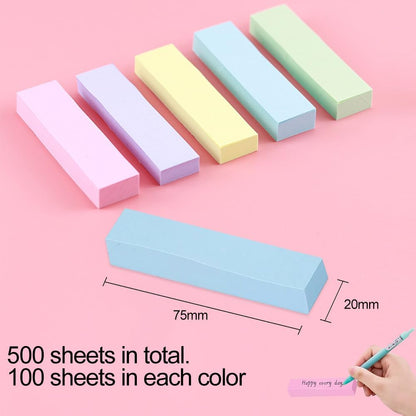 500 Pastel Sticky Notes – 5 Colours, Removable Self-Adhesive Notes