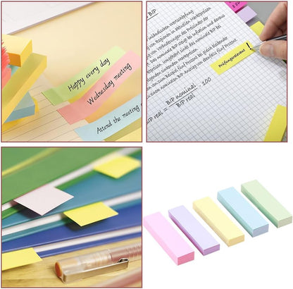 500 Pastel Sticky Notes – 5 Colours, Removable Self-Adhesive Notes