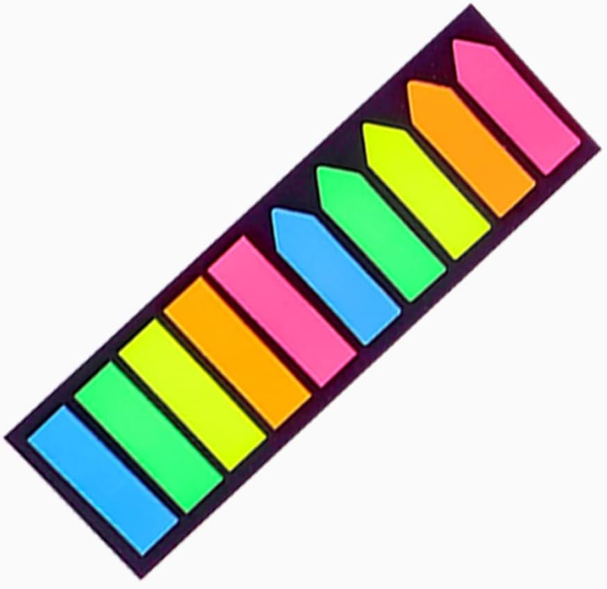 200 Sticky Note Labels & Bookmarks – 2 Shapes for Easy Organisation