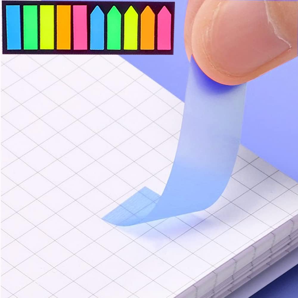 200 Sticky Note Labels & Bookmarks – 2 Shapes for Easy Organisation